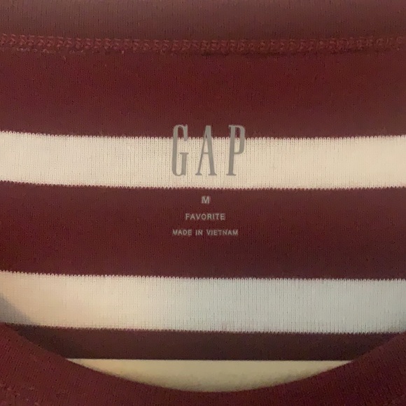 Striped long sleeve top (maroon and white) - Picture 3 of 5